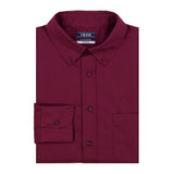 BIG & TALL ALL-OVER STRETCH BUTTON-DOWN DRESS SHIRT - GRAPE WINE