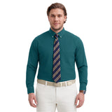 BIG & TALL ALL-OVER STRETCH BUTTON-DOWN DRESS SHIRT - ATLANTIC DEEP