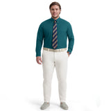 BIG & TALL ALL-OVER STRETCH BUTTON-DOWN DRESS SHIRT - ATLANTIC DEEP