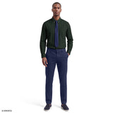 ALL-OVER STRETCH TARTAN BUTTON-DOWN DRESS SHIRT - NAVY BLAZER