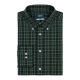 ALL-OVER STRETCH TARTAN BUTTON-DOWN DRESS SHIRT - NAVY BLAZER