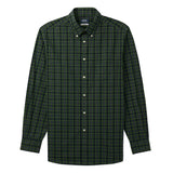 BIG & TALL ALL-OVER STRETCH TARTAN BUTTON-DOWN DRESS SHIRT - NAVY BLAZER