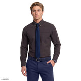 ALL-OVER STRETCH TARTAN BUTTON-DOWN DRESS SHIRT - MEDIEVAL BLUE