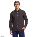 ALL-OVER STRETCH TARTAN BUTTON-DOWN DRESS SHIRT - MEDIEVAL BLUE