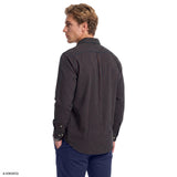 ALL-OVER STRETCH TARTAN BUTTON-DOWN DRESS SHIRT - MEDIEVAL BLUE