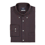 ALL-OVER STRETCH TARTAN BUTTON-DOWN DRESS SHIRT - MEDIEVAL BLUE