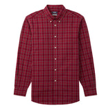 ALL-OVER STRETCH TARTAN BUTTON-DOWN DRESS SHIRT - RHUBARB