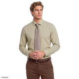 ROYAL TEXTURE BUTTON-DOWN DRESS SHIRT - BUTTERCREAM