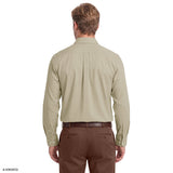ROYAL TEXTURE BUTTON-DOWN DRESS SHIRT - BUTTERCREAM