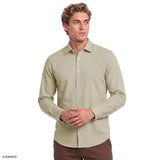 ROYAL TEXTURE BUTTON-DOWN DRESS SHIRT - BUTTERCREAM