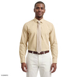 ROYAL TEXTURE CHECKED BUTTON-DOWN DRESS SHIRT - BLEACHED SAND