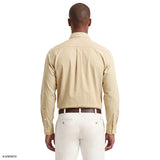 ROYAL TEXTURE CHECKED BUTTON-DOWN DRESS SHIRT - BLEACHED SAND