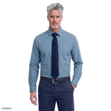 ROYAL TEXTURE CHECKED BUTTON-DOWN DRESS SHIRT - RIVIERA