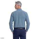 ROYAL TEXTURE CHECKED BUTTON-DOWN DRESS SHIRT - RIVIERA