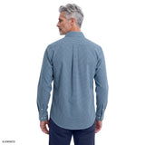 ROYAL TEXTURE CHECKED BUTTON-DOWN DRESS SHIRT - RIVIERA