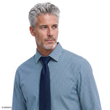 ROYAL TEXTURE CHECKED BUTTON-DOWN DRESS SHIRT - RIVIERA