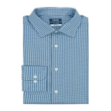 ROYAL TEXTURE CHECKED BUTTON-DOWN DRESS SHIRT - RIVIERA