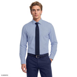 ROYAL TEXTURE STRIPED BUTTON-DOWN DRESS SHIRT - BRIGHT COBALT