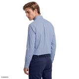 ROYAL TEXTURE STRIPED BUTTON-DOWN DRESS SHIRT - BRIGHT COBALT