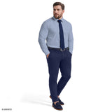 BIG & TALL ROYAL TEXTURE BUTTON-DOWN DRESS SHIRT - BRIGHT COBALT