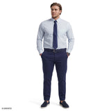 BIG & TALL ALL-OVER STRETCH PRINTED BUTTON-DOWN DRESS SHIRT - TH JAB BLUE