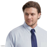 BIG & TALL ALL-OVER STRETCH PRINTED BUTTON-DOWN DRESS SHIRT - TH JAB BLUE