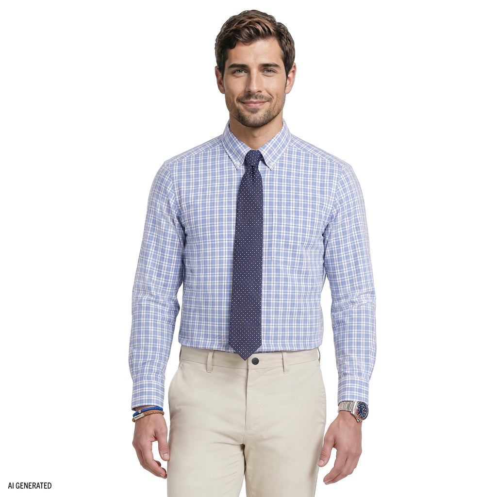 plaid dress shirt Bulwark Men's Long Sleeve Plaid Dress Shirt