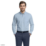ALL-OVER STRETCH L/S PLAID BUTTON-DOWN DRESS SHIRT - MARINE BLUE