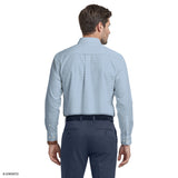 ALL-OVER STRETCH L/S PLAID BUTTON-DOWN DRESS SHIRT - MARINE BLUE