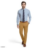 ALL OVER STRETCH PLAID BUTTON DOWN DRESS SHIRT - MARINE BLUE
