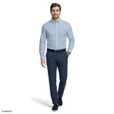 ALL-OVER STRETCH L/S PLAID BUTTON-DOWN DRESS SHIRT - MARINE BLUE