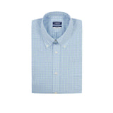 ALL-OVER STRETCH L/S PLAID BUTTON-DOWN DRESS SHIRT - MARINE BLUE