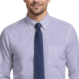 ALL OVER STRETCH PLAID BUTTON DOWN DRESS SHIRT - DAHLIA PURPLE