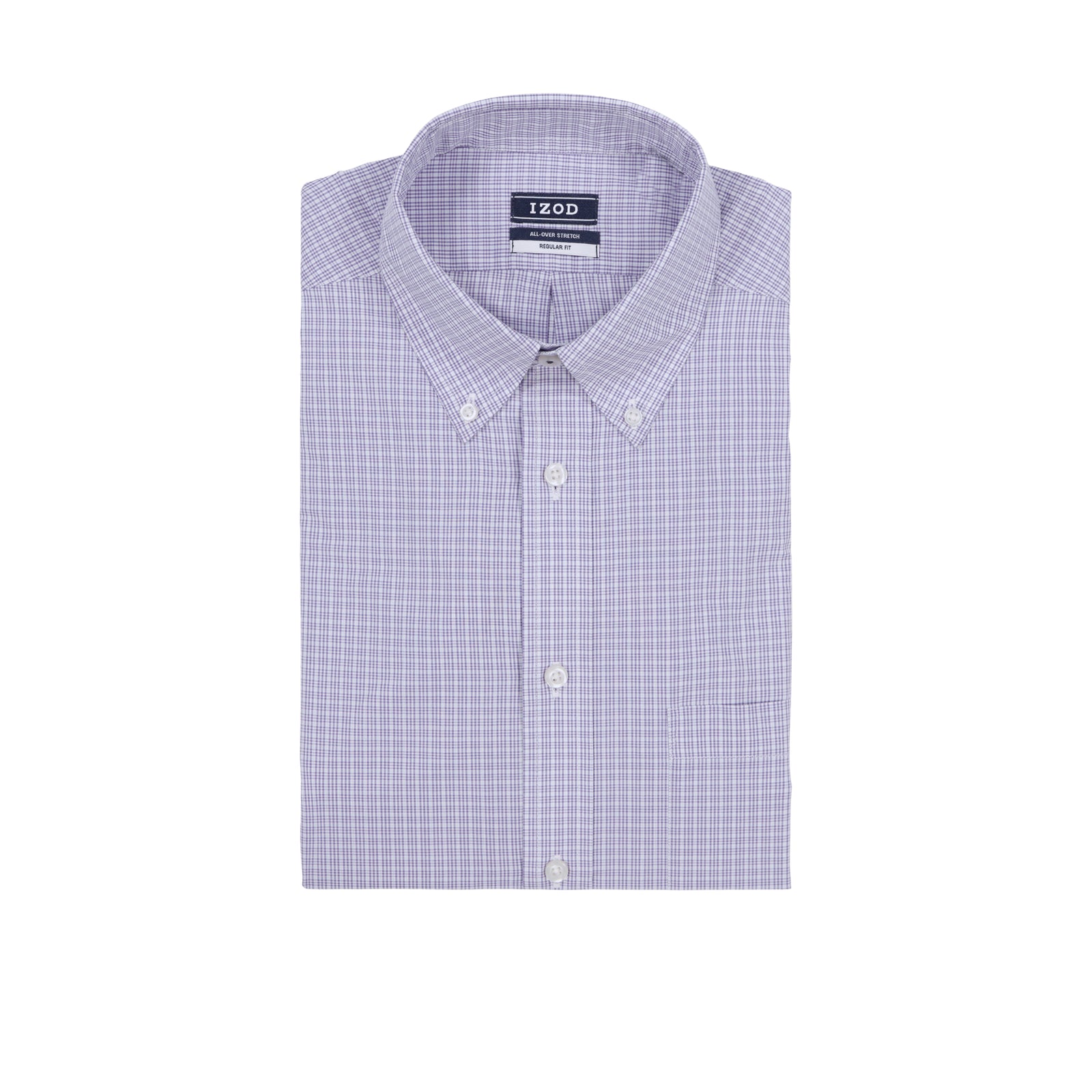 ALL-OVER STRETCH L/S PLAID BUTTON-DOWN DRESS SHIRT - DAHLIA PURPLE