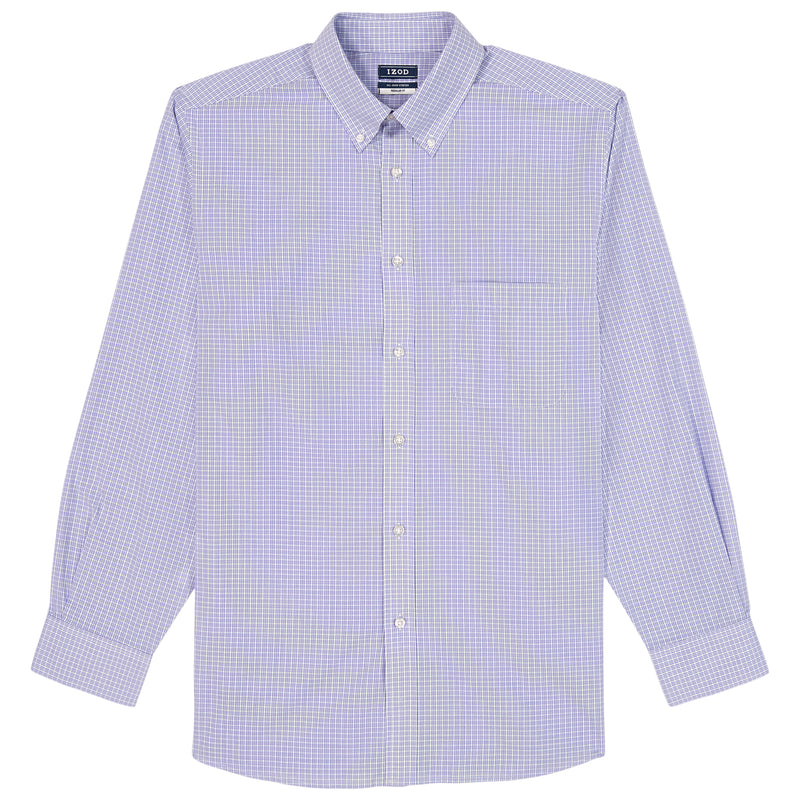 ALL-OVER STRETCH L/S PLAID BUTTON-DOWN DRESS SHIRT - DAHLIA PURPLE