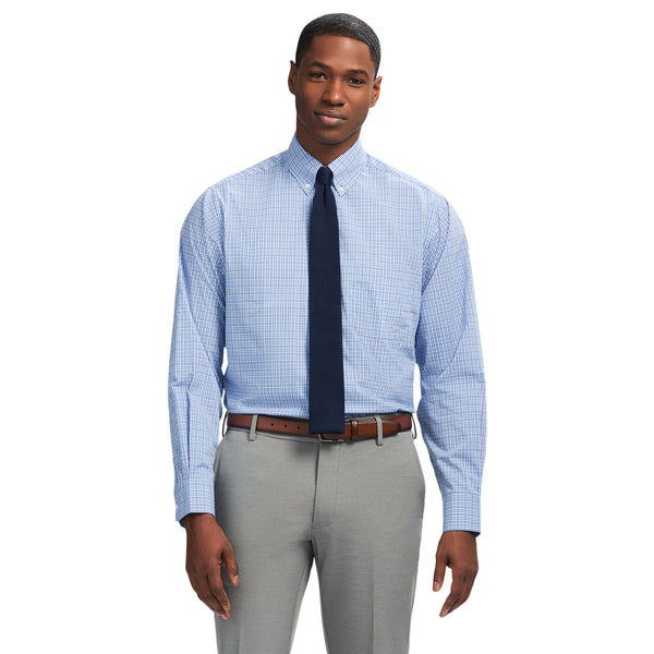 ALL OVER STRETCH BUTTON DOWN DRESS SHIRT - GRAPE MIST