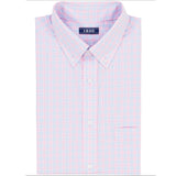 ALL OVER STRETCH PLAID BUTTON DOWN DRESS SHIRT (BUTTON DOWN COLLAR) - LILAC SACHET
