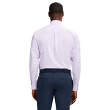 ALL OVER STRETCH PLAID BUTTON DOWN DRESS SHIRT (BUTTON DOWN COLLAR) - LILAC SACHET