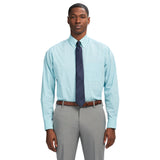 ALL OVER STRETCH PLAID BUTTON DOWN DRESS SHIRT - LIMPET SHELL