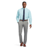ALL OVER STRETCH PLAID BUTTON DOWN DRESS SHIRT - LIMPET SHELL