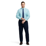 BIG & TALL ALL-OVER STRETCH BUTTON DOWN DRESS SHIRT - LIMPET SHELL