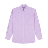 BIG & TALL ALL-OVER STRETCH BUTTON DOWN DRESS SHIRT - SHEER LILAC