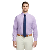 BIG & TALL ALL-OVER STRETCH BUTTON DOWN DRESS SHIRT - SHEER LILAC