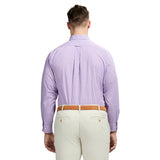 BIG & TALL ALL-OVER STRETCH BUTTON DOWN DRESS SHIRT - SHEER LILAC