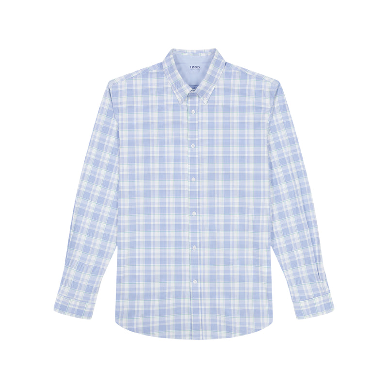ALL OVER STRETCH BUTTON DOWN DRESS SHIRT SLIM - MOONLIGHT JADE