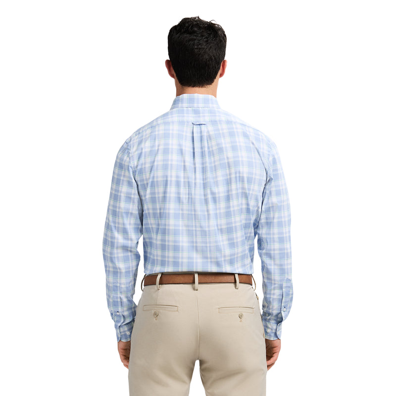 ALL OVER STRETCH BUTTON DOWN DRESS SHIRT SLIM - MOONLIGHT JADE