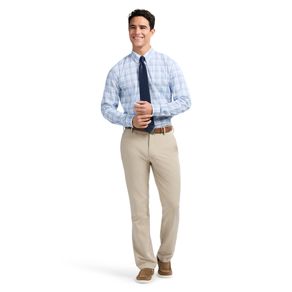 ALL OVER STRETCH BUTTON DOWN DRESS SHIRT SLIM - MOONLIGHT JADE