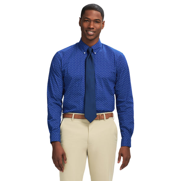 ALL OVER STRETCH BUTTON DOWN DRESS SHIRT SLIM - SODALITE BLUE