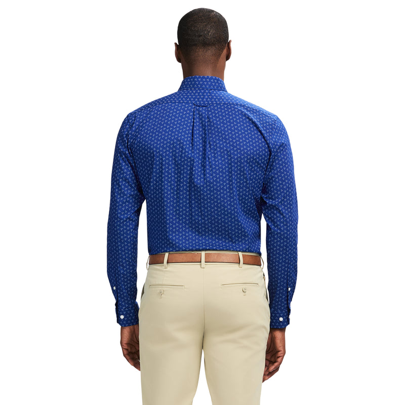 ALL OVER STRETCH BUTTON DOWN DRESS SHIRT SLIM - SODALITE BLUE