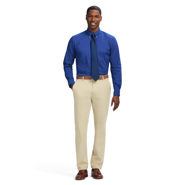 ALL OVER STRETCH BUTTON DOWN DRESS SHIRT SLIM - SODALITE BLUE